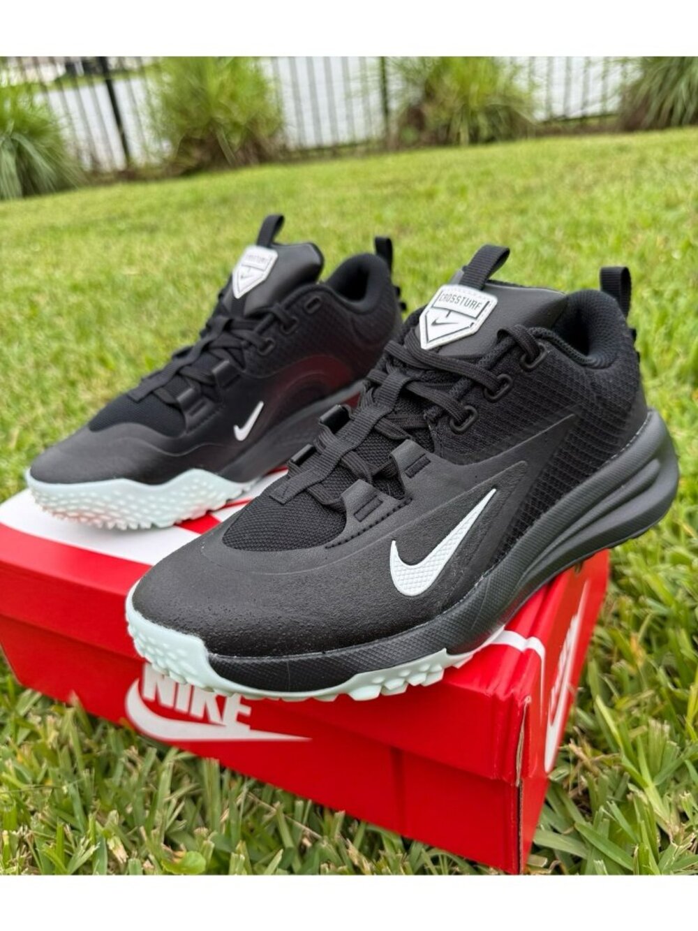 6 WOMEN'S NIKE AIR ZOOM CROSS TURF BLACK / WHITE II4179-001 RUNNING SNEAKERS